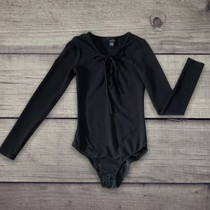 Black Lace-up Bodysuit, Size S